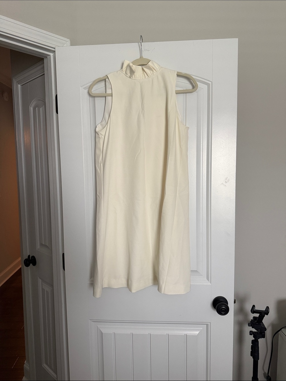 Tuckernuck Sleeveless Ruffle-Neck Mini Dress in Cream